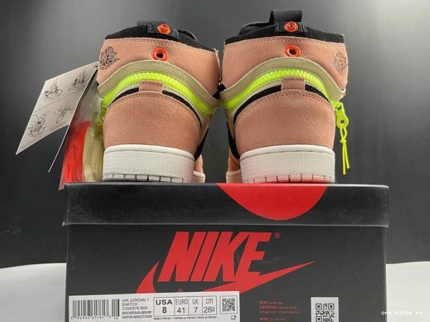 Rep Switch Air High 1 Peach Jordan CW6576-800 0702